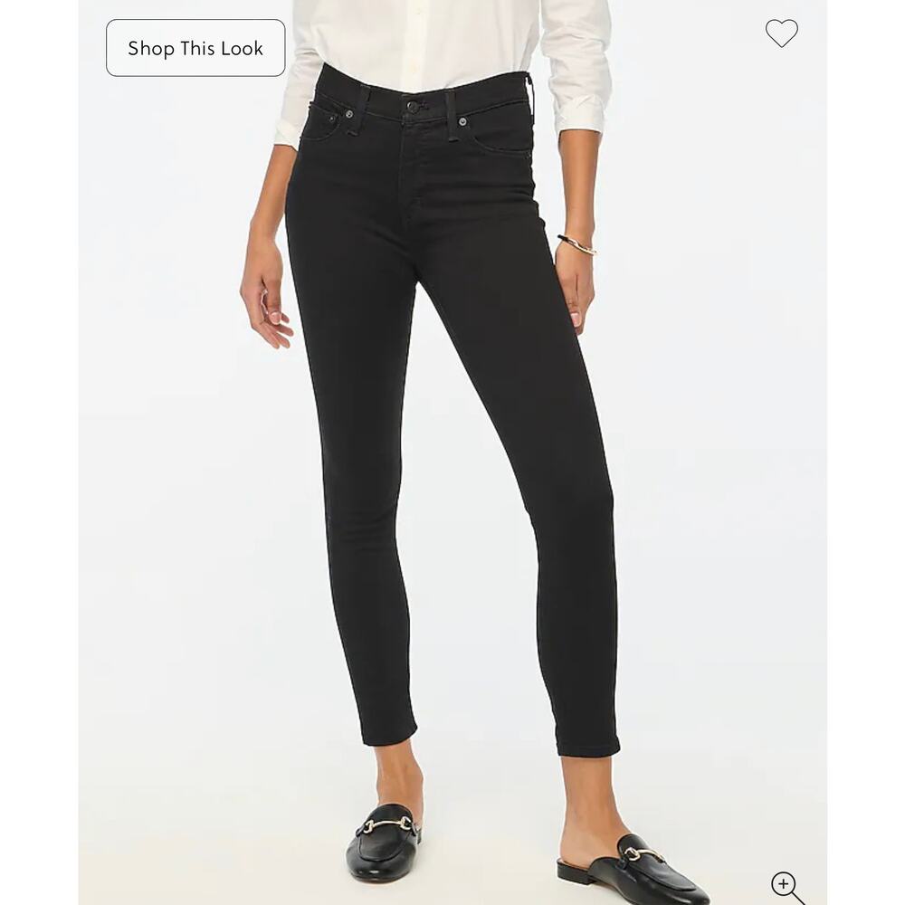 J. Crew 9" mid-rise black skinny jean in signature stretch Black NWT size 29
